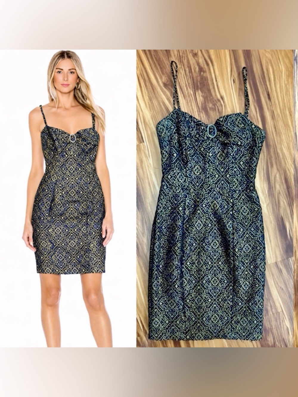 Vintage Betsey Johnson Black and Gold Mini Dress